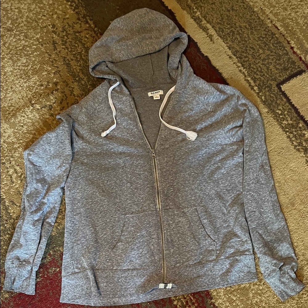Old Navy Heather Gray Zip-Up Hoodie